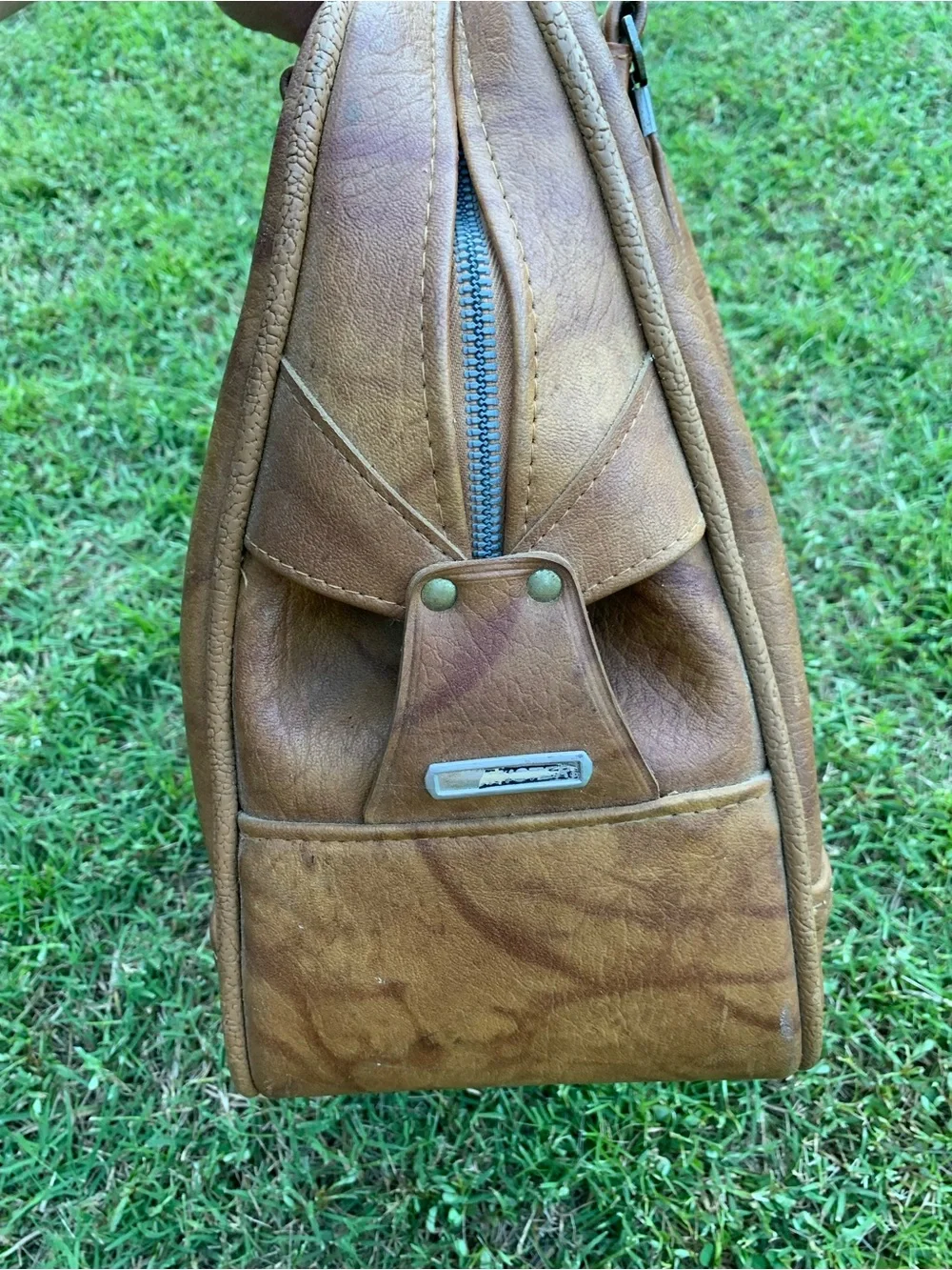 VTG 1960s American Tourister Luggage Tote Bag Carry On Weekender Soft Case Brown